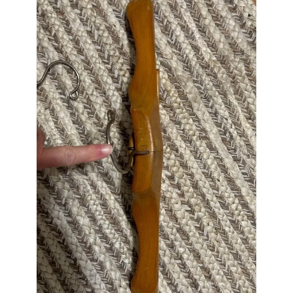 Vintage Wood Clothes Hangers Trouser Bar Skirt‎ Suit Lot of 2 Setwell